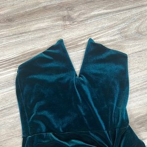Green velvet dress